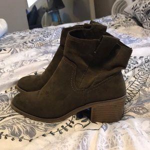 Army green booties!!